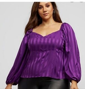 Fashion to figure 2x satin peplum blouse